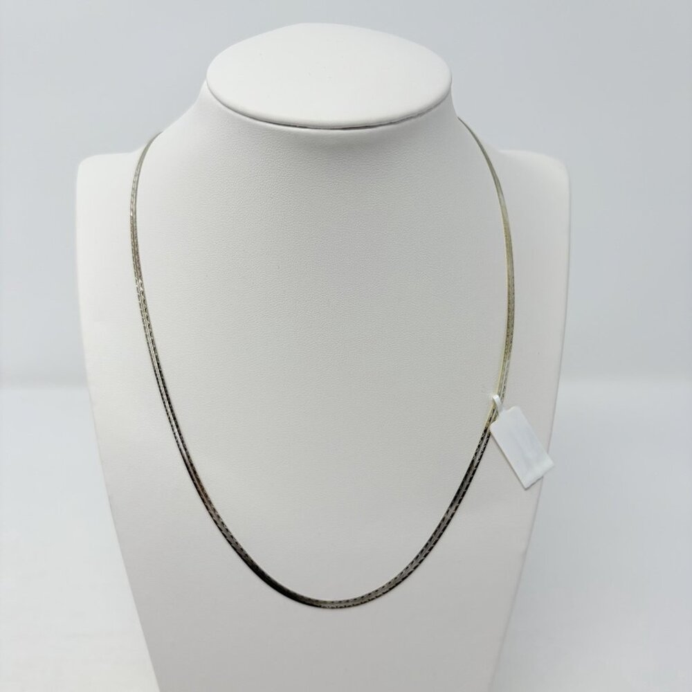 Shop LC 14K YG Over Sterling Silver Diamond-Cut Herringbone Chain‎ 18 in 5475